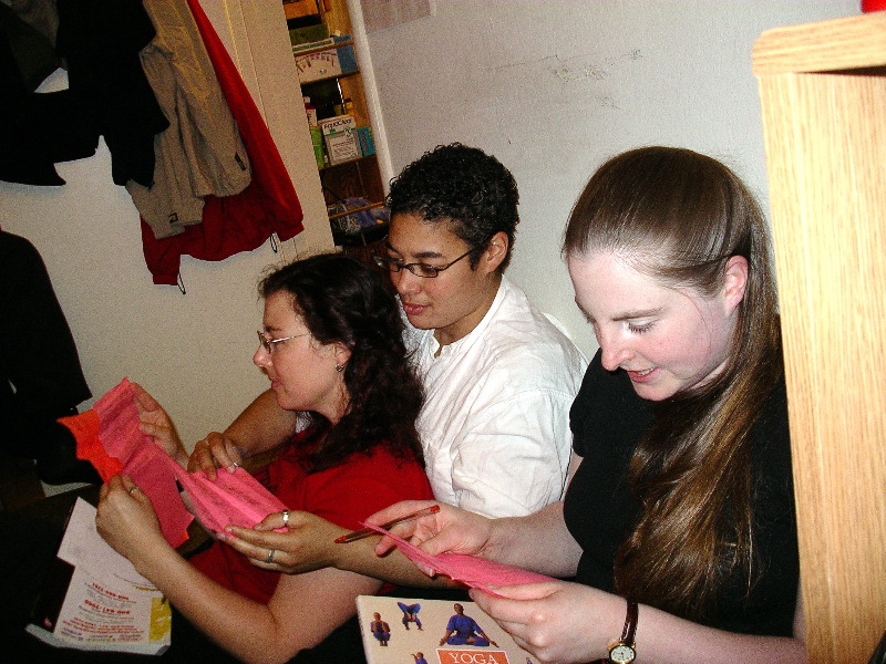 Sarah Jade and Sarah look at the results