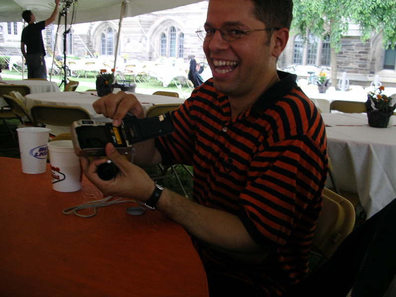 Peter demonstrates "real" film